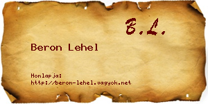 Beron Lehel névjegykártya